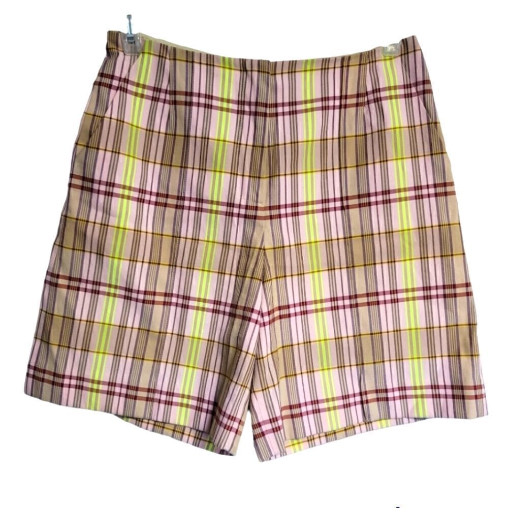 Topshop bermuda plaid shorts 